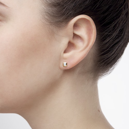 Kolczyki kwadraty Savicki: złote, diamenty